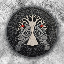 Ornamento Сrow ricamato ferro su patch regalo in velcro celtico 2